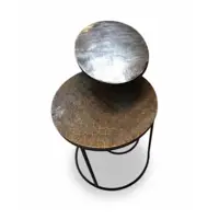 Tables basses gigogne doré/argenté DESIR 5 - OCCASION - Adopte un Bureau