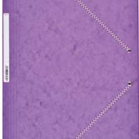 Chemise Carte Lustée 24 x 32 cm à rabats avec élastique et étiquette de dos Mauve - COUTAL