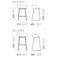 Tabouret haut Pedrali DESIR 11 gris H95 - OCCASION