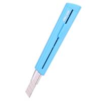 Cutter fun et fin 13 lames, bleu - capuchon plastique - DELI