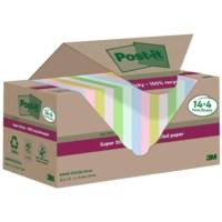 Super Sticky Recycling Notes, 18x70 feuilles, 76 x 76 mm, coloré - Post-it