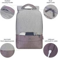 Sac à Dos pour PC portable Anti-Vol Gris/Mocha 15.6 - RIVACASE
