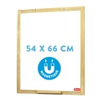 Grand Tableau Mural Blanc Cadre Pin Feutre et Magnetique - 54 x 66 cm - JEUJURA