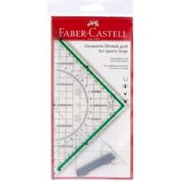 Equerre rapporteur BK 1 avec poignée Hypothénuse 20 cm - FABER-CASTELL