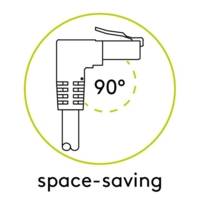 CAT 5e Câble Patch 2x 90° Coudé, U/UTP, blanc, 2 m - GOOBAY