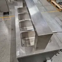 Meuble de self chaud pour enfants - Sur Roulettes, Avec rampe à plateaux - BASICLINEW-4KIDS - Blanco