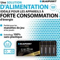 Piles AA alcalines PREMIUM, paquet de 10 - BLAUPUNKT
