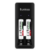 Chargeur Mini Pour 1 à 2 piles AA/AAA + 2 Piles AAA rechargeables inclus - UNIROSS