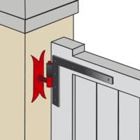 Gond sur platine queue de carpe double protection noir Ø14 mm - 40 x 220 mm - Gedimat - AFBAT