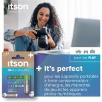 Boîte de 4 piles rechargeables AA Pro NiMH prêtes à l'emploi, 2500 mAh - ITSON
