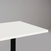 Table pied noir 70x70cm blanc - intérieur - RestooTab