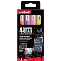 Marqueur craie Chalk marker PWE5M/4 PF, étui de 4 - Uni-ball