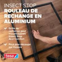 Insect Stop® Rlx moustiquaire Alu gris pour portes, recoupable 1,2m x 2,5m - TESA