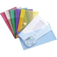 Sachet de 6 enveloppes chéquier en polypropylène 220 x 135 mm assortis - TARIFOLD
