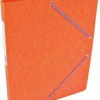 Chemise Carte Lustée simple 24 x 32 cm avec élastiques et étiquette de dos Orange - COUTAL