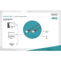 Câble USB 2.0 type A M/M. AWG 28 Noir 5 m - DIGITUS