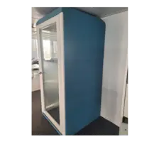 Cabine individuelle Micro office Silent Lab OPERA bleue - Vitre Gauche