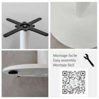 Table pied blanc Ø120cm chene slovene - intérieur - RestooTab