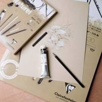 Bloc collé Paint'On Naturel 250g 30 feuilles A4 - CLAIREFONTAINE