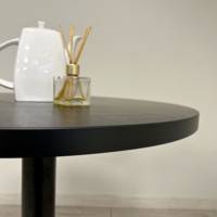 Table pied noir Ø70cm noir - intérieur - RestooTab