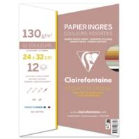 Pochette dessin Ingres 24x32 12F 130g couleurs assorties - CLAIREFONTAINE