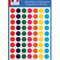 Sachet de 385 étiquettes Gommettes de signalisation Rondes 8 mm Assorties transparentes - Apli-Agipa