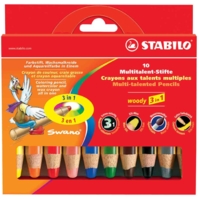 Etui de 10 crayons aux talents multiples woody 3 en 1 - STABILO