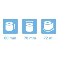 Bobine pour tickets de caisse 80x70mm - 72m - 1 pli thermique 48g/m2. - Blanc - EXACOMPTA