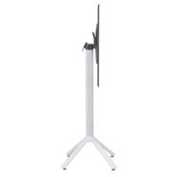 Mange-debout rabattable pied blanc 60x60cm marbre blanc - terrasse - RestooTab