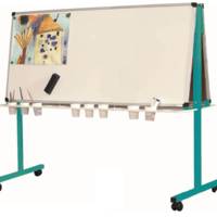 Pupitre maternelle mobile surfaces laquées blanches – Ulmann