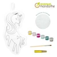Kit Créatif Enfant - Doudou en coton Imprimé à Peindre - SIMONE LA LICORNE - AVENUE MANDARINE