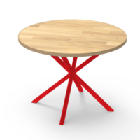 Table ronde Ø120 cm piètement Mikado réemploi - SEVE Mobilier