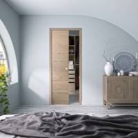 Porte coulissante alvéolaire COME décor chêne noisette - 204 x 73 cm - tire - Gedimat - SIFISA