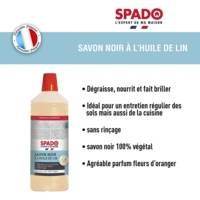 Flacon 1 Litre Savon noir à l'huile de lin - Dégraisse, nourrit et brille - SPADO