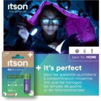 Boîte de 4 piles rechargeables AA prêtes à l'emploi Pro NiMH, 2000 mAh - ITSON
