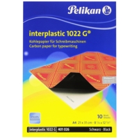 Paquet de 10 feuilles de papier carbone interplastic 1022 G Machine Noir - Pelikan