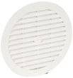 Grille d'aération ronde intérieure et extérieure blanche, ø d'emboîture 100 mm, à visser ou à coller, pour tuyau fribre ciment, avec moustiquaire, section de passage d'air 32 cm2 - Gedimat - NICOLL