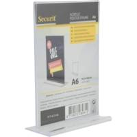 Porte-affiche vertical en acrylique transparent - Format A6 - SECURIT