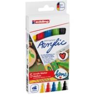 Marqueur acrylique moyen 5100 set de 5 Assortis basic 2-3 mm - EDDING