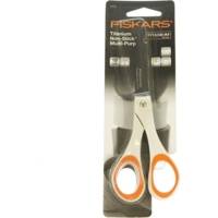 Ciseaux avec lame titane Non Stick 18cm, ambidextre blanc/orange - FISKARS