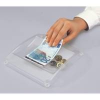 Ramasse monnaie "Standard" Plastique cristal 185 x 194 x26mm - SIGEL