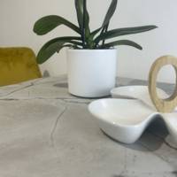 Plateau de table rond Marbre Venato & laiton - RestooTab