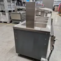 Meuble de self chaud pour enfants - Sur Roulettes, Avec rampe à plateaux - BASICLINEW-4KIDS - Blanco