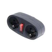Multiprise Biplite 2 x 16 A avec Interrupteur - Anthracite - CHACON