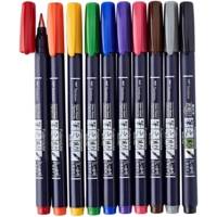Set de 10 Feutre Dessin et Calligraphie Pointe Brush Fudenosuke Color - TOMBOW