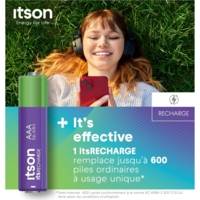 Boîte de 8 piles rechargeables AAA Pro NiMH prêtes à l'emploi, 800 mAh - ITSON