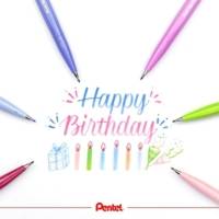 Stylo feutre Brush Sign Pen SES 15, vert olive - PENTEL ARTS