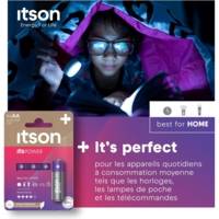 Pack de 4 Piles Alcalines LR6/AA 1,5V ItsPOWER - ITSON