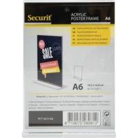 Porte-affiche vertical en acrylique transparent - Format A6 - SECURIT