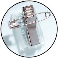 Boite de 25 badges combi Epingle et pince Clickfold 5,4X9 cm - DURABLE